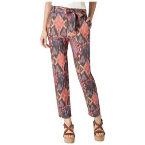 Marrakech Anthropologie Ikat Linen Pull On Pants size XS